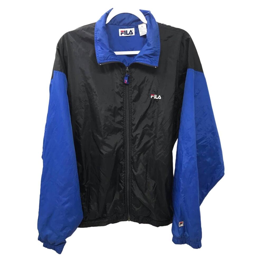 Fila Vintage Men's Colorblock Full Zip Windbreaker Jacket Size XL